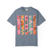 Floral Stripes Shirt | Colorful Wildflower Comfort Colors Tee | Boho Botanical Painted Flower T-Shirt