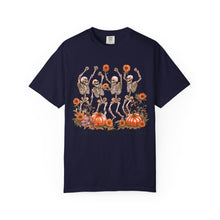 Dancing Skeletons Fall Shirt | Halloween Pumpkin Sunflower Comfort Colors Tee | Retro Skeleton Autumn Shirt
