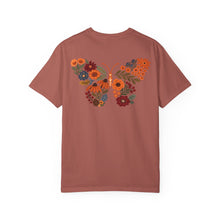 Floral Butterfly Comfort Colors Shirt | Vintage Fall Botanical Back Print Tee