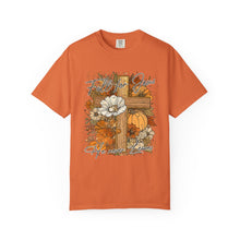 Fall For Jesus Shirt | He Never Leaves Cross Comfort Colors Tee | Christian Faith Autumn Shirt