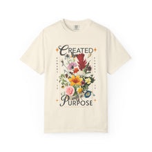 Created with a Purpose Floral Comfort Colors® T-Shirt | Christian Wildflower Graphic Tee