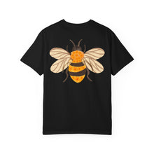 Floral Bee Shirt | Cute Bumblebee Back Design Comfort Colors Tee | Nature Lover Unisex T-Shirt