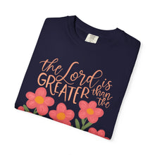 The Lord Is Greater Than the Giants You Face T-Shirt — Floral Christian Faith Tee