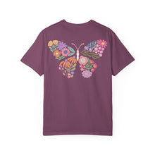 Colorful Floral Butterfly Back T-Shirt | Comfort Colors Boho Graphic Tee