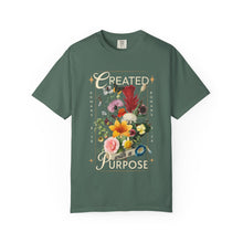 Created with a Purpose Floral Comfort Colors® T-Shirt | Christian Wildflower Graphic Tee