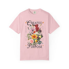 Created with a Purpose Floral Comfort Colors® T-Shirt | Christian Wildflower Graphic Tee