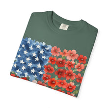American Flag Floral T-Shirt — Flower USA Flag Tee