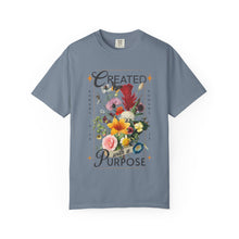 Created with a Purpose Floral Comfort Colors® T-Shirt | Christian Wildflower Graphic Tee