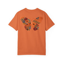 Floral Butterfly Comfort Colors Shirt | Vintage Fall Botanical Back Print Tee
