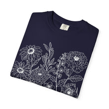 Retro Wildflower Floral T-shirt — 'Flower Tee' Vintage Outline Design