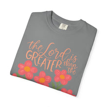 The Lord Is Greater Than the Giants You Face T-Shirt — Floral Christian Faith Tee