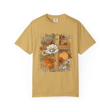 Fall For Jesus Shirt | He Never Leaves Cross Comfort Colors Tee | Christian Faith Autumn Shirt