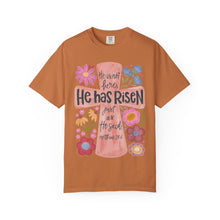He Has Risen Floral Cross Comfort Colors® T-Shirt | Christian Graphic Tee