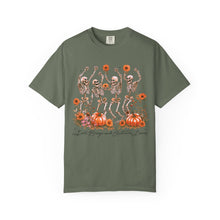 Dancing Skeletons Fall Shirt | Halloween Pumpkin Sunflower Comfort Colors Tee | Retro Skeleton Autumn Shirt