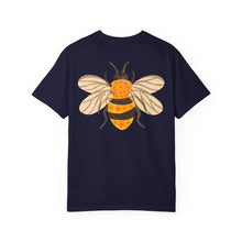 Floral Bee Shirt | Cute Bumblebee Back Design Comfort Colors Tee | Nature Lover Unisex T-Shirt