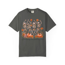Dancing Skeletons Fall Shirt | Halloween Pumpkin Sunflower Comfort Colors Tee | Retro Skeleton Autumn Shirt