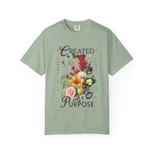Created with a Purpose Floral Comfort Colors® T-Shirt | Christian Wildflower Graphic Tee