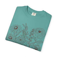 Retro Wildflower Floral T-shirt — 'Flower Tee' Vintage Outline Design