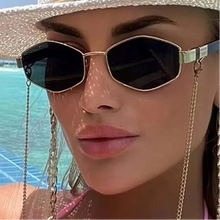Luxury Designer Style Sunglasses with Chain - Ava