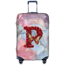 Watercolor Rose Initial Luggage Cover – Stretch Suitcase Protector Travel Cover S-XL 🌹🧳