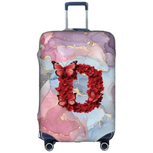 Watercolor Rose Initial Luggage Cover – Stretch Suitcase Protector Travel Cover S-XL 🌹🧳