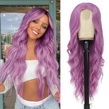 Long Wavy Curly Hair Wig – Natural Middle Part, 26+ Inc