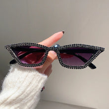 Crystal Rhinestones Cat Eye Sunglasses UV400 – Luxury Sparkle Shades - Crystelle