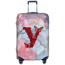 Watercolor Rose Initial Luggage Cover – Stretch Suitcase Protector Travel Cover S-XL 🌹🧳