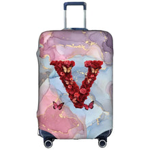 Watercolor Rose Initial Luggage Cover – Stretch Suitcase Protector Travel Cover S-XL 🌹🧳