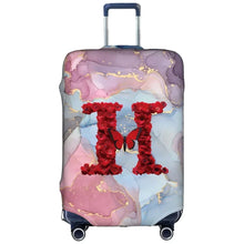 Watercolor Rose Initial Luggage Cover – Stretch Suitcase Protector Travel Cover S-XL 🌹🧳