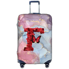 Watercolor Rose Initial Luggage Cover – Stretch Suitcase Protector Travel Cover S-XL 🌹🧳