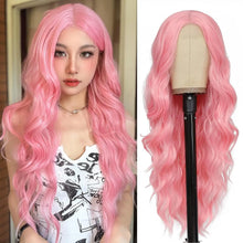 Long Wavy Curly Hair Wig – Natural Middle Part, 26+ Inc