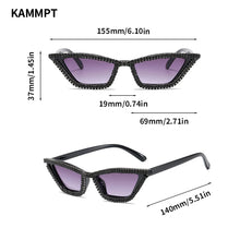 Crystal Rhinestones Cat Eye Sunglasses UV400 – Luxury Sparkle Shades - Crystelle