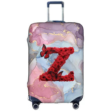 Watercolor Rose Initial Luggage Cover – Stretch Suitcase Protector Travel Cover S-XL 🌹🧳