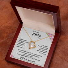 Best Mom, from Son, Heart Necklace, Gold & Cubic Zirconia
