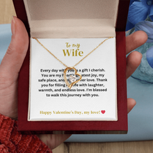 To My Wife - Forever Love - Gold Finish Heart Necklace