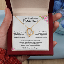 Precious Grandma, Heart Necklace, Gold & Cubic Zirconia