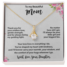 Beautiful Mom, from Daughter, Gold Necklace Cubic Zirconia