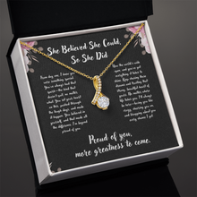 Infinity Ribbon Zirconia Necklace - Graduation Gift