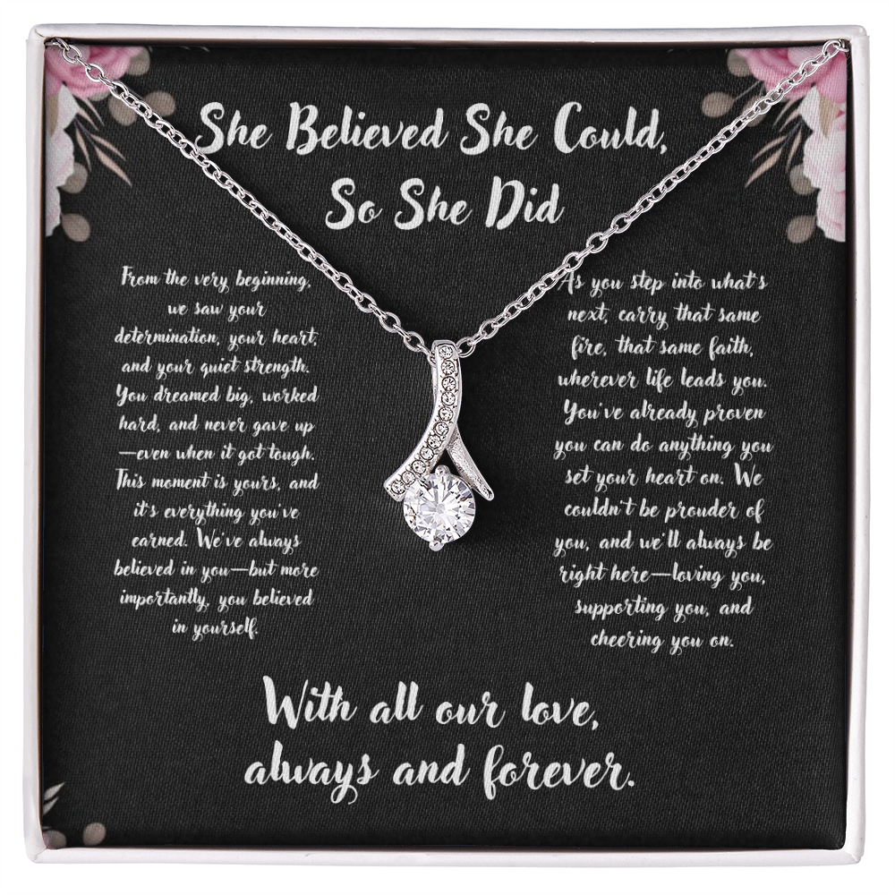 Graduation Infinity Ribbon Necklace - Graduation Gift from (We), family, friends