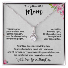 Beautiful Mom, from Daughter, Gold Necklace Cubic Zirconia