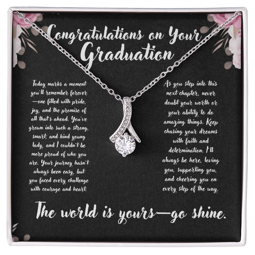 Graduation Infinity Ribbon Necklace - Graduation Gift for Her
