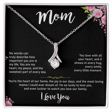 Mom Necklace, Gold Cubic Zirconia Necklace Gift for Mom