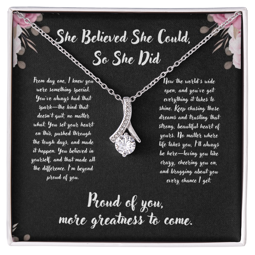 Infinity Ribbon Zirconia Necklace - Graduation Gift