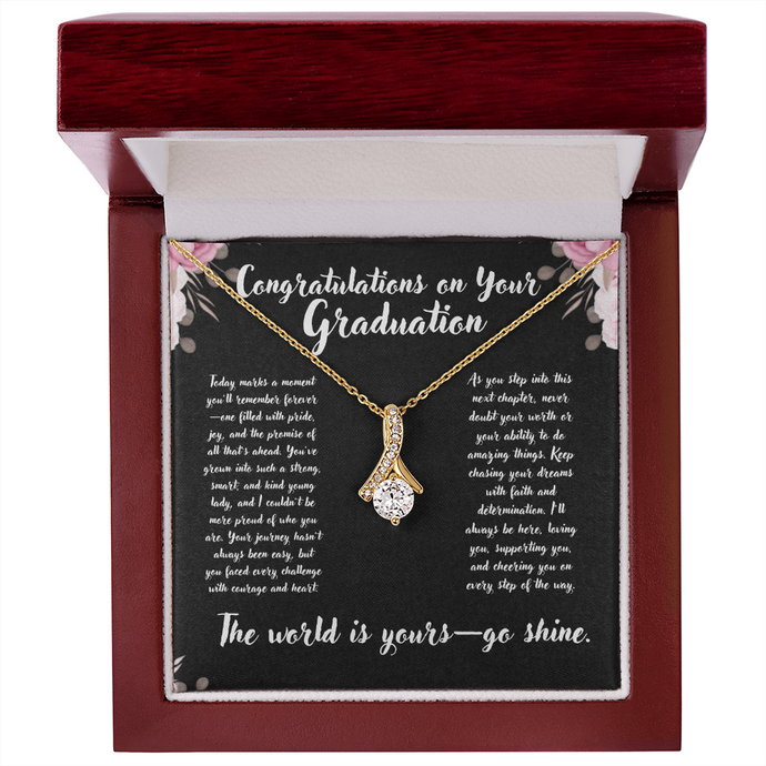 Graduation Infinity Ribbon Necklace - Graduation Gift for Her