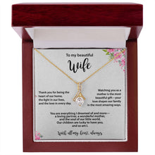 Beautiful Wife Necklace, Gold & Cubic Zirconia, Mother's Day gift From Husband