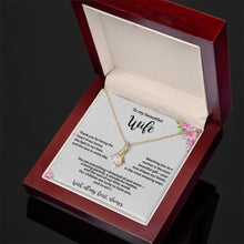 Beautiful Wife Necklace, Gold & Cubic Zirconia, Mother's Day gift From Husband