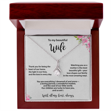 Beautiful Wife Necklace, Gold & Cubic Zirconia, Mother's Day gift From Husband
