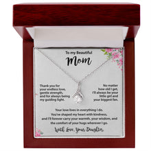 Beautiful Mom, from Daughter, Gold Necklace Cubic Zirconia