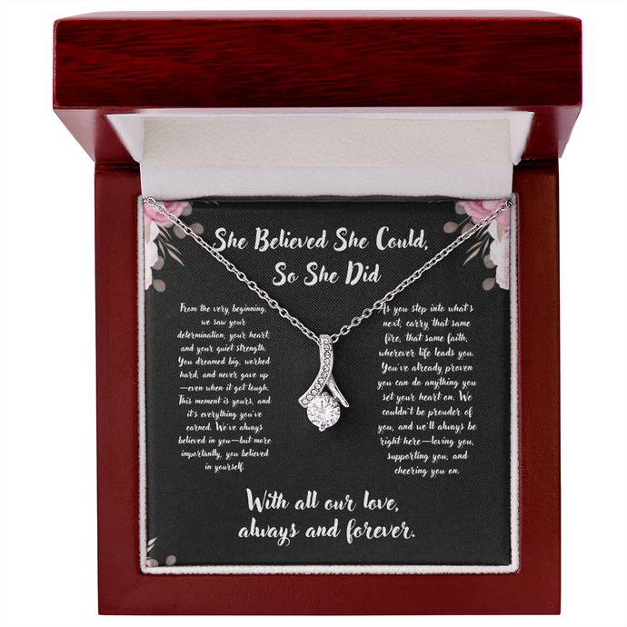 Graduation Infinity Ribbon Necklace - Graduation Gift from (We), family, friends